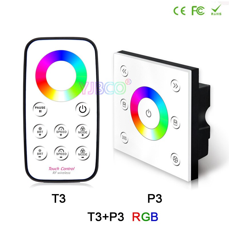 BC LED Helligkeit Dimmer RF kabellos fernbedienung dimmen/CCT/RGB/RGBW LED berühren Tafel Regler für LED streifen Licht lampe, DC12V-24V: P3  und  T3