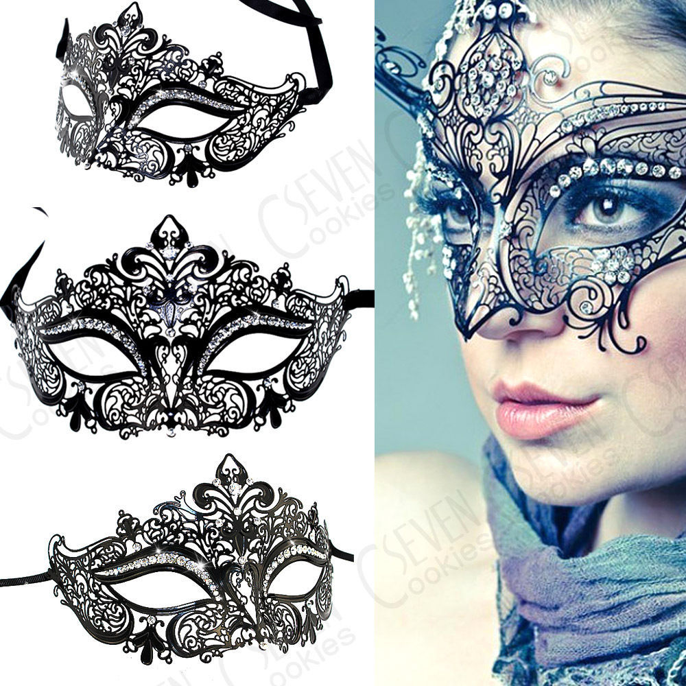 Mode 2 Kleur Metalen Filigraan Venetiaanse Mooie Luxe Masquerade Masker Mardi Gras Party Sexy Oogmasker Macka Met Strass