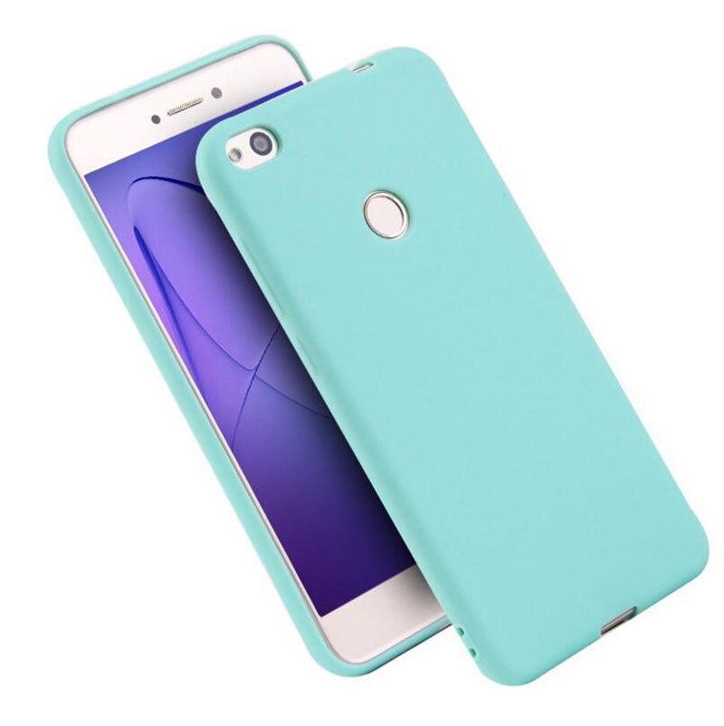 Huawei P8lite Silicone Soft TPU Cover case voor huawei P8 lite 5.0 "inch Matte Candy effen kleuren cover Terug