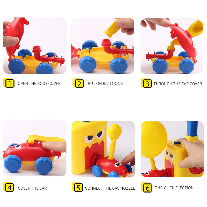 Kinderen Leuke Auto Inertiële Power Ballon Speelgoed Jongen Kikker Eend Model Educatief Wetenschap Experiment Speelgoed Voor Kid