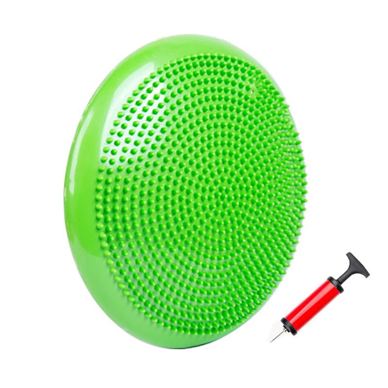 PVC Inflatable Yoga Ball Cushion Balance Pad Massage Fitness Balls Practice Feet Universal Durable Pilates Equipment With Pump: green