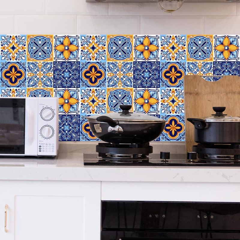 12 stuks mexicaanse bloem zelfklevende pvc keramische tegelstickers waterdichte keuken  l69b