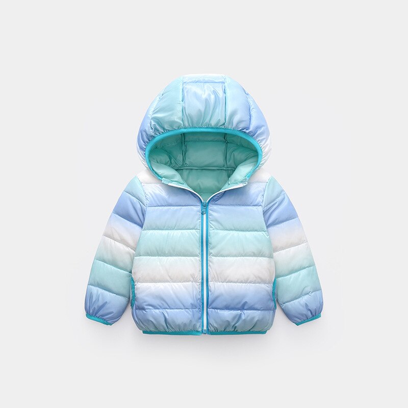 1-7 jahre alt freundlicher unten jacke baumwolle jacke Winter jungen und mädchen farbverlauf warme mit kapuze baumwolle jacke Baby jacke: Blau / 5T