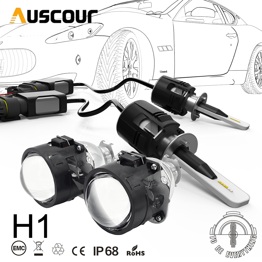 H1 B6 LED Bixenon hid car Projector lens Conversion Kit 42W 5200LM CSP Y11 Chips All in one Pure White 6000K Car Lamp Bulb DIY