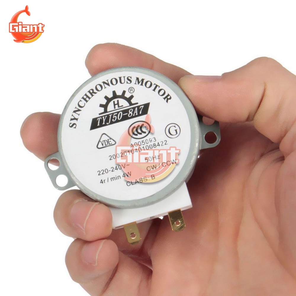 TYJ50-8A7 Vertical Turntable Motor d shafted 7 AC 220V-240V CW/CCW Microwave Turntable Glass Plate Tray Synchronous Motor