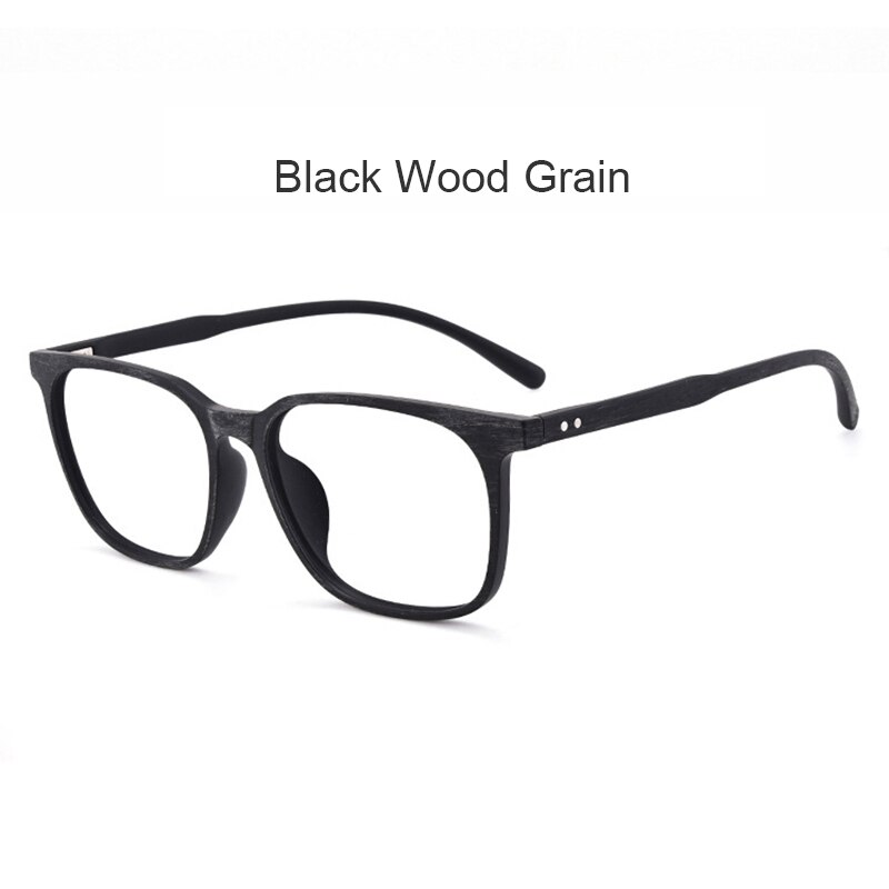 UVLAIK TR90 Glasses Frame Men Women Ultralight Imitation Wood Grain Myopia Spectacle Frame Casual Square Retro Eyeglasses: Wood Grain