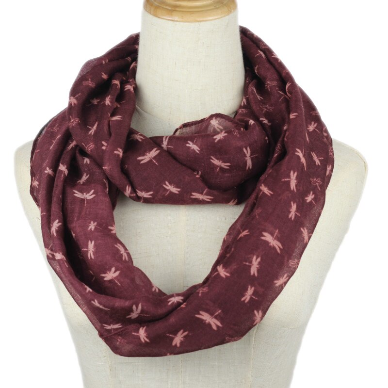 Women printed Ring Scarf Infinity Loop Neckerchief Echarpe Foulard Femme snood spring summer autumn