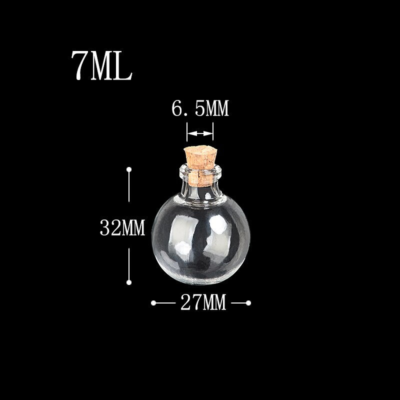 Mini Glass Bottles Corks Small Diy Bottles Cute Jars Christmas Wedding Vials Empty Bottles 100pcs: Ball