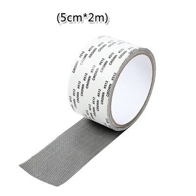 Cinta adhesiva para reparación de pantalla de ventana y puerta, pegatina antiinsectos, mosquitera, parche adhesivo, 5M: Negro