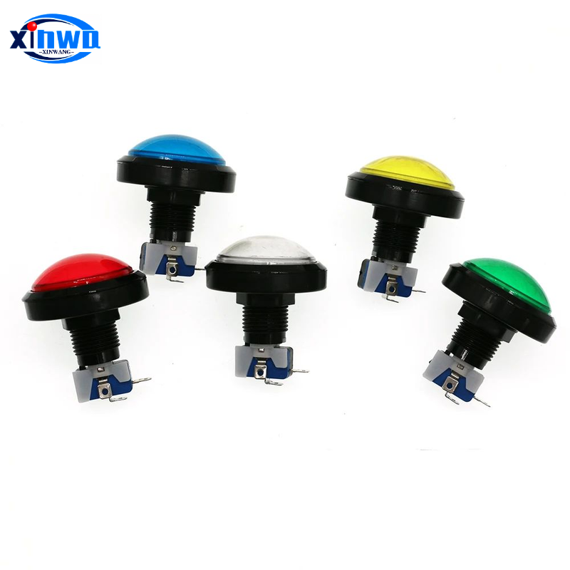 Botão Convexo com LED Iluminado Light Switch, Game Claw Vending Machine, guindaste, Pinball Parts, Slot Arcade, DIY, 60mm, 12V