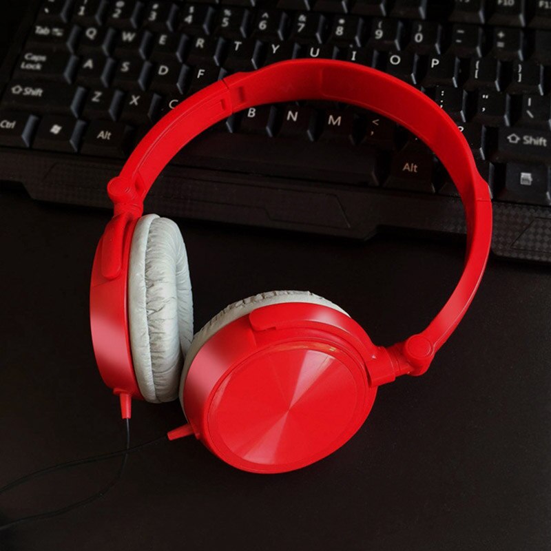 Wired Headset Gamer PC 3.5mm Headsets No Mic Surround Sound HD Microphone Gaming Overear Laptop Tablet: Red no mic