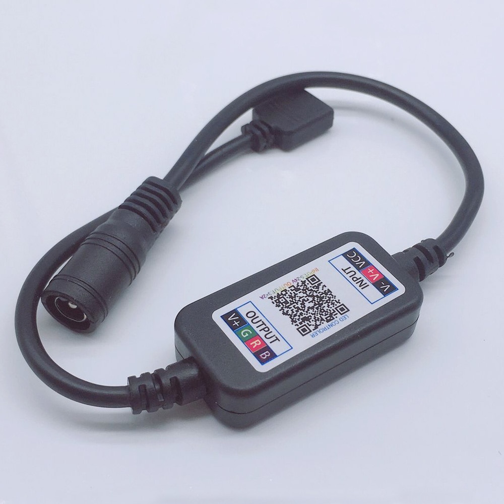 Controlador de música RGB para tira de luz Led, controlador de música RGB con Bluetooth, 12V, 24V CC, 5050, 4 pines, Mini control RGB, 5V-24V