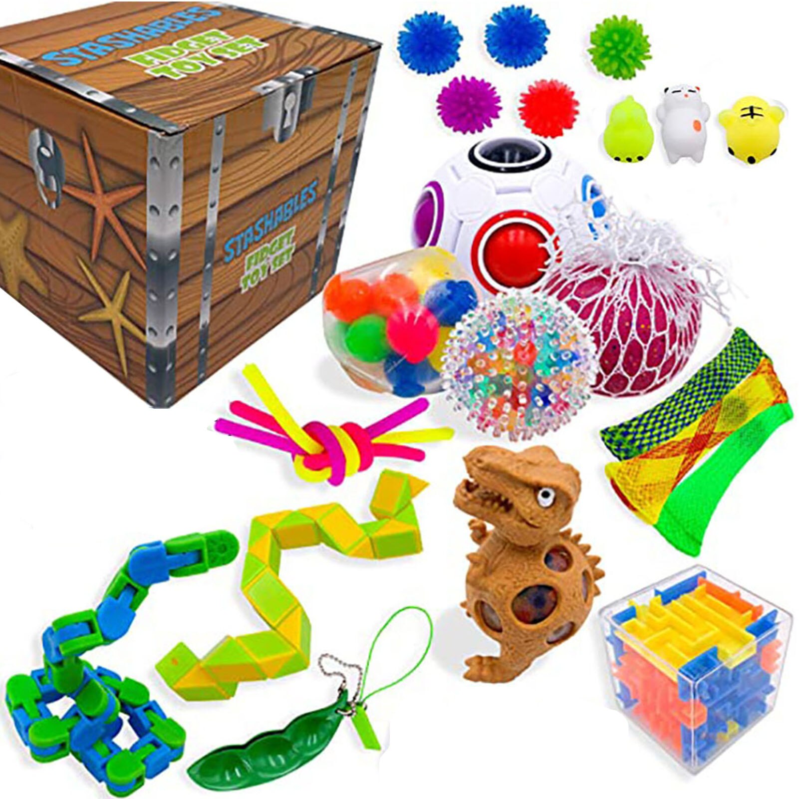 Sensory Fidget Toy Set - Stress Relief Balls - Autism & Anxiety Therapy - Pop Bubble & Squeeze Toys for Kids & Adults: 08