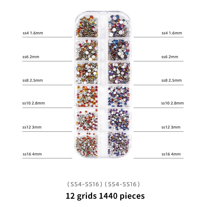 1440 st spik strass ansikte 2022 tips alla för manikyr decoracion uñas handarbete tillbehör kawaii figurer box nyheter: Sr03