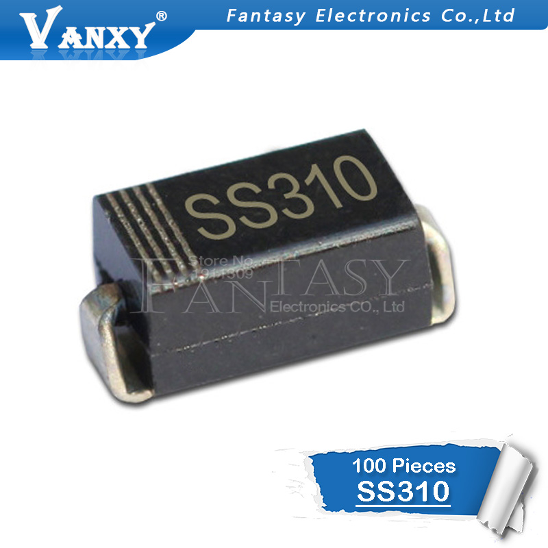 100個SS310 smd SR310ショットキバリア整流ダイオード3A 100v DO-214AC sma