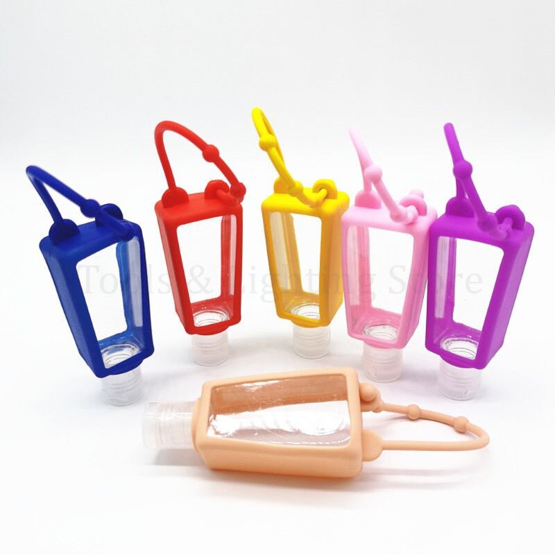5Pcs 30ml Silicone Travel Bottles Silicone Refillable Squeezable Container Bottles Empty Keychain Carrier