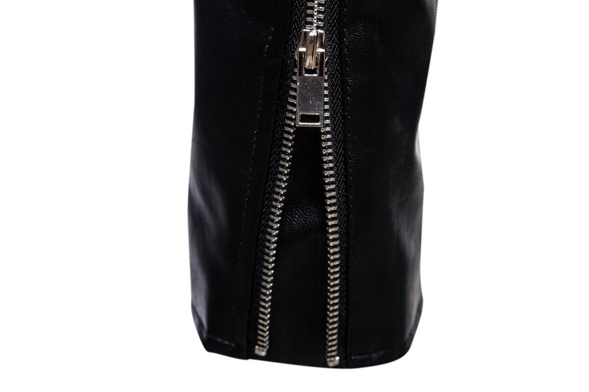 Motor leren jas heren casual effen kleur slim fit rits lange mouw jas heren herfst pu heren jas