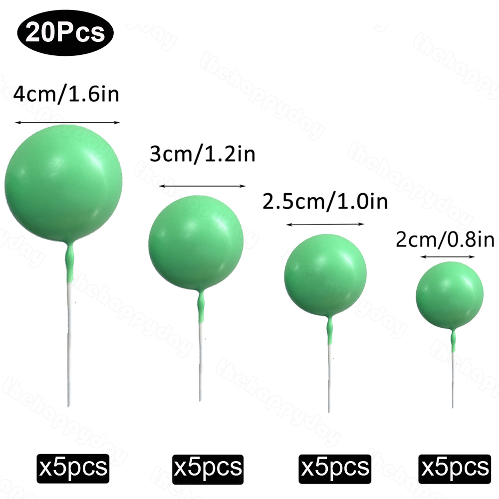 20 stuks Ballen Cake Toppers Goud Zilver Bal Gelukkige Verjaardag Cake Topper DIY Cupcake Topper voor Taart Decoraties Baby Douche Bruiloft: Oranje