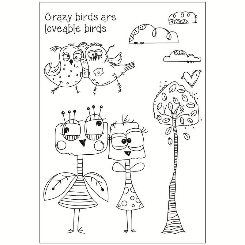 11x16weird Transparent Silicone Rubber Stamp Sheet Cling Scrapbooking DIY Cute Pattern Photo Album PaperCard Decor figure Stamp: Light Yellow