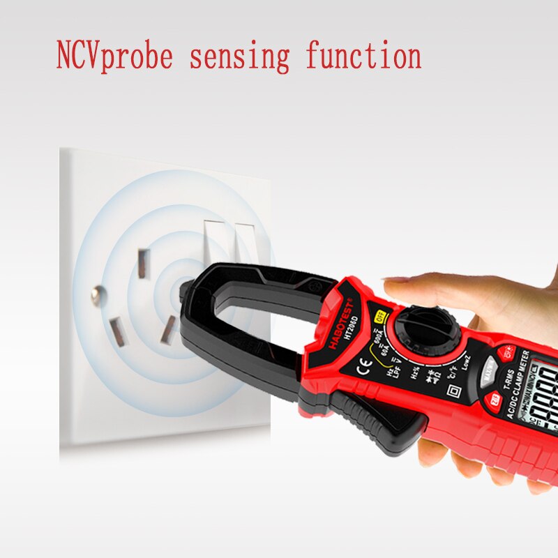 Digital Clamp Meter AC DC Pliers Ammeter Current Clamps NCV True RMS Capacitance Battery Tester Voltmeter 6000 Counts HT206