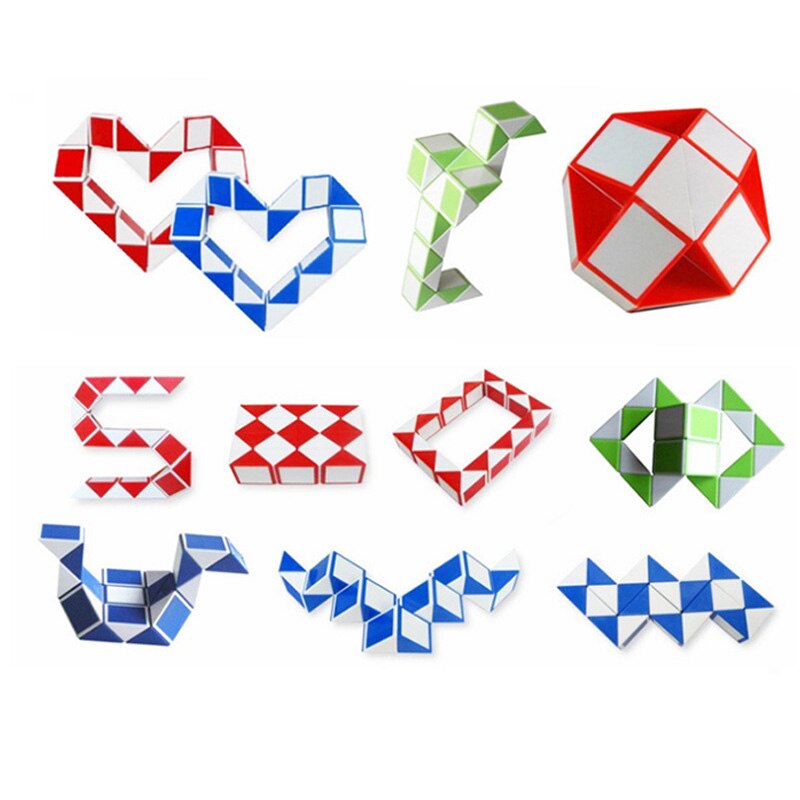 Giocattoli di decompressione del righello del serpente magico 3D cubo Antistress Twist Snake giocattoli educativi trasformabili di Puzzle per bambini autismo facilità