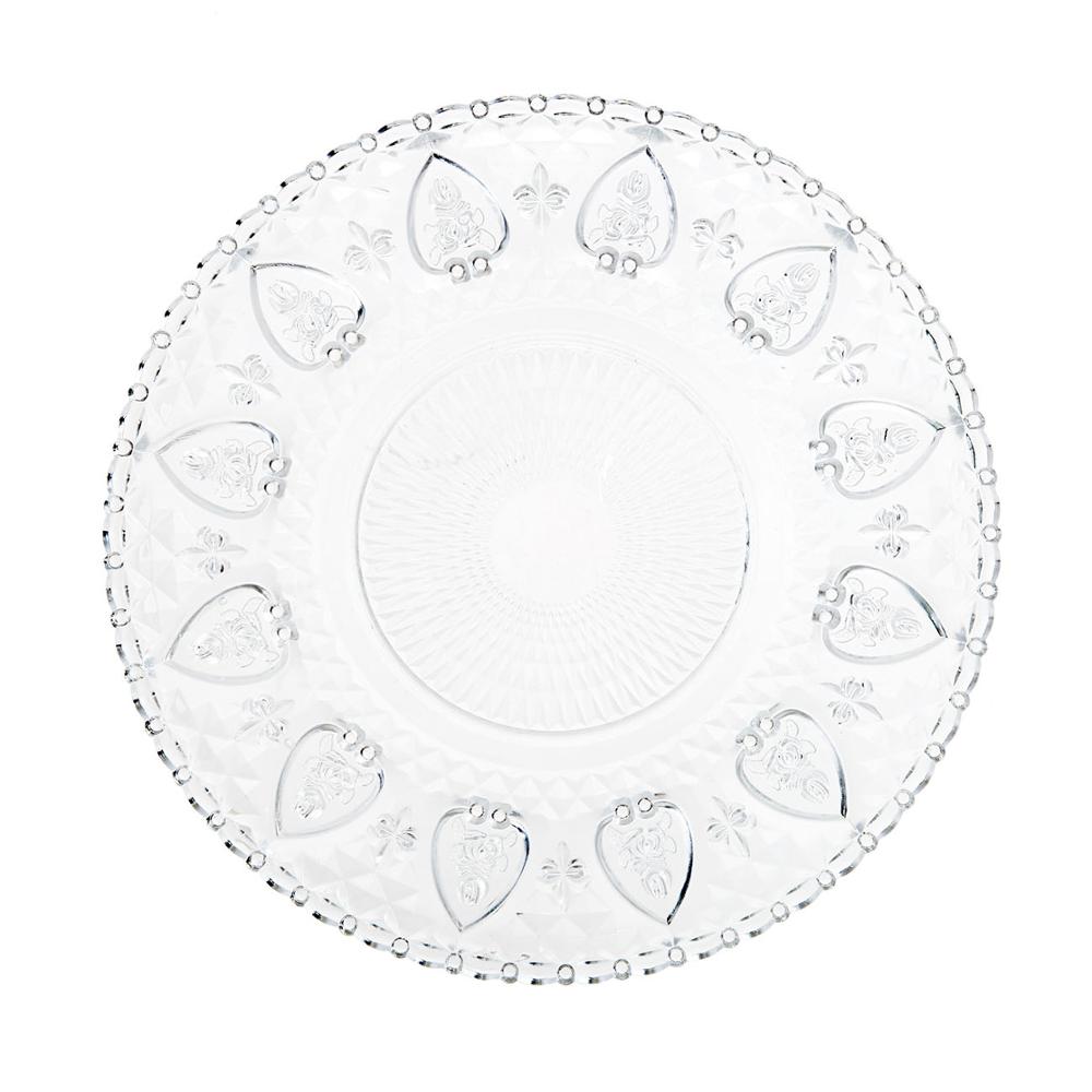 Stor størrelse mønster glassbrett fruktfat serveringsfat nøtter desserter snacks brett salat godteri rett hjemmefest glasstallerkener: 29.2cm