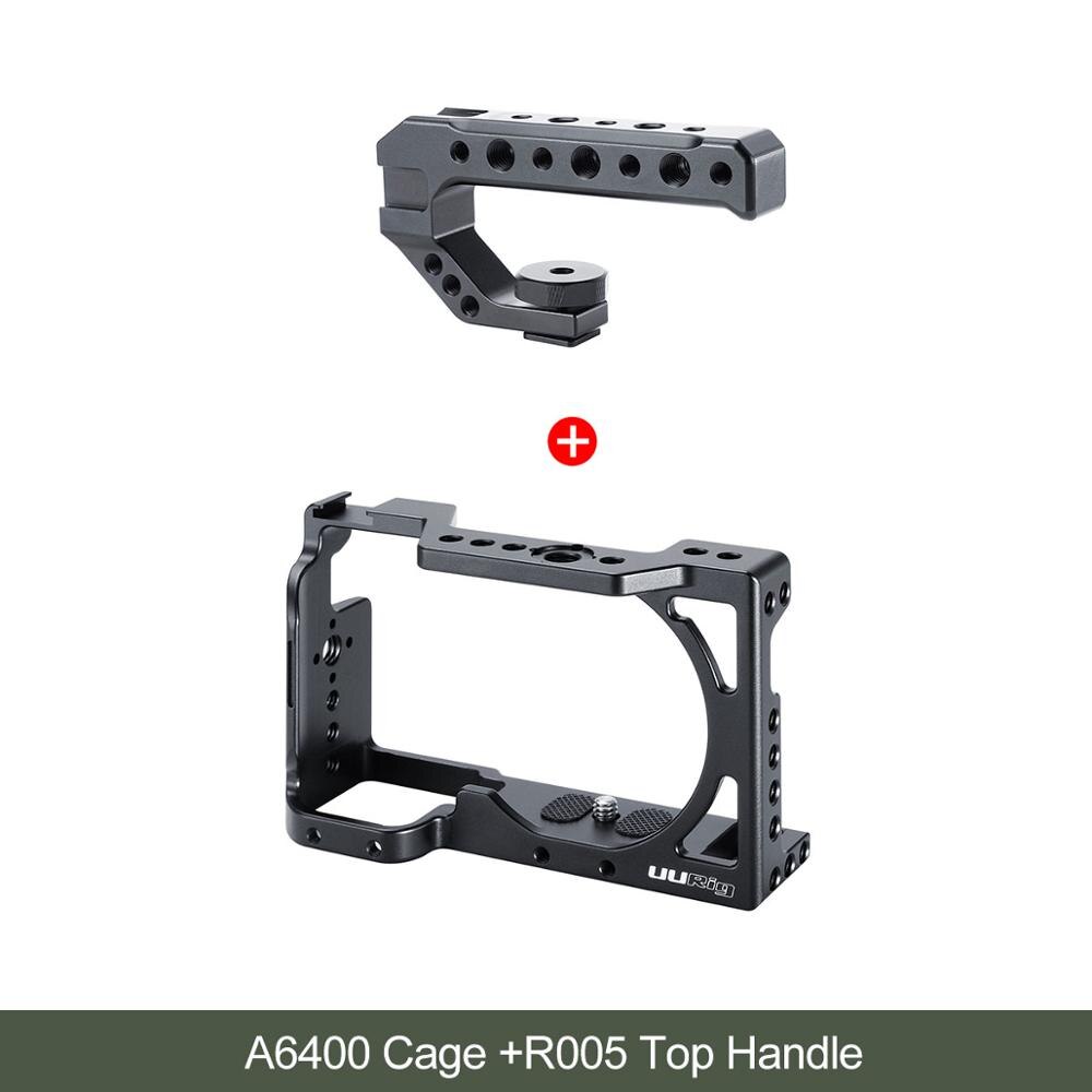 Uurig C-A6400 Metalen Camera Cage Rig Voor Sony Alpha A6400 Hand Grip Camera Rig Dslr Camera Accessoires: cage with top handle