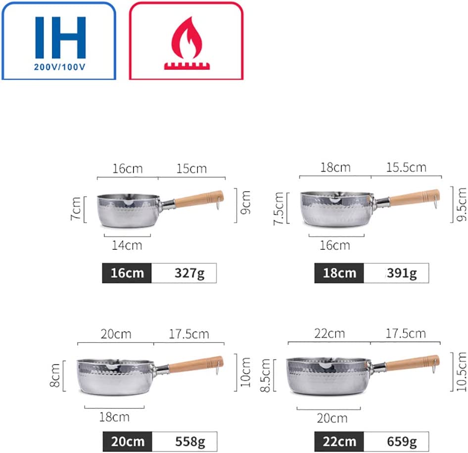 Roestvrijstalen Steelpan Met Deksel Massief Houten Handvat Met Haak Multifunctionele Sauspan Met Gietuitjes, Sauspot, Kookpot