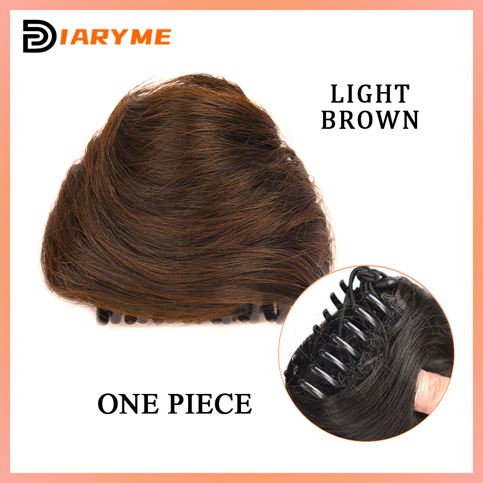 Cosplay Mini Hair Buns Synthetic Chignon Hair Extention Hair Bun Meatball Head Hair Accessories Clip-in Updo Donut Bun heat resi