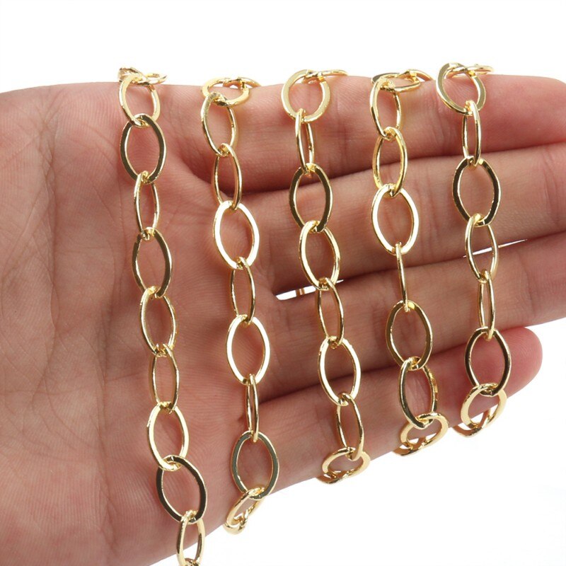 1 Meter Koper Oval Link Chain Paperclip Vierkante Kabel Ketting Armband Kettingen Bevindingen Voor Sieraden Maken Levert Accessoires: Square Oval Chain