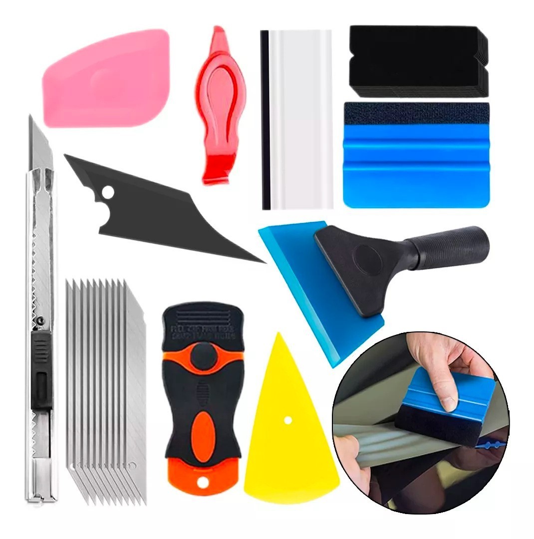 Car Window Tint Kit, Vinyl Scraper Window Film Complete Installation Kit Vinyl Wrap Application Tool Kit KUNAISI: Orange