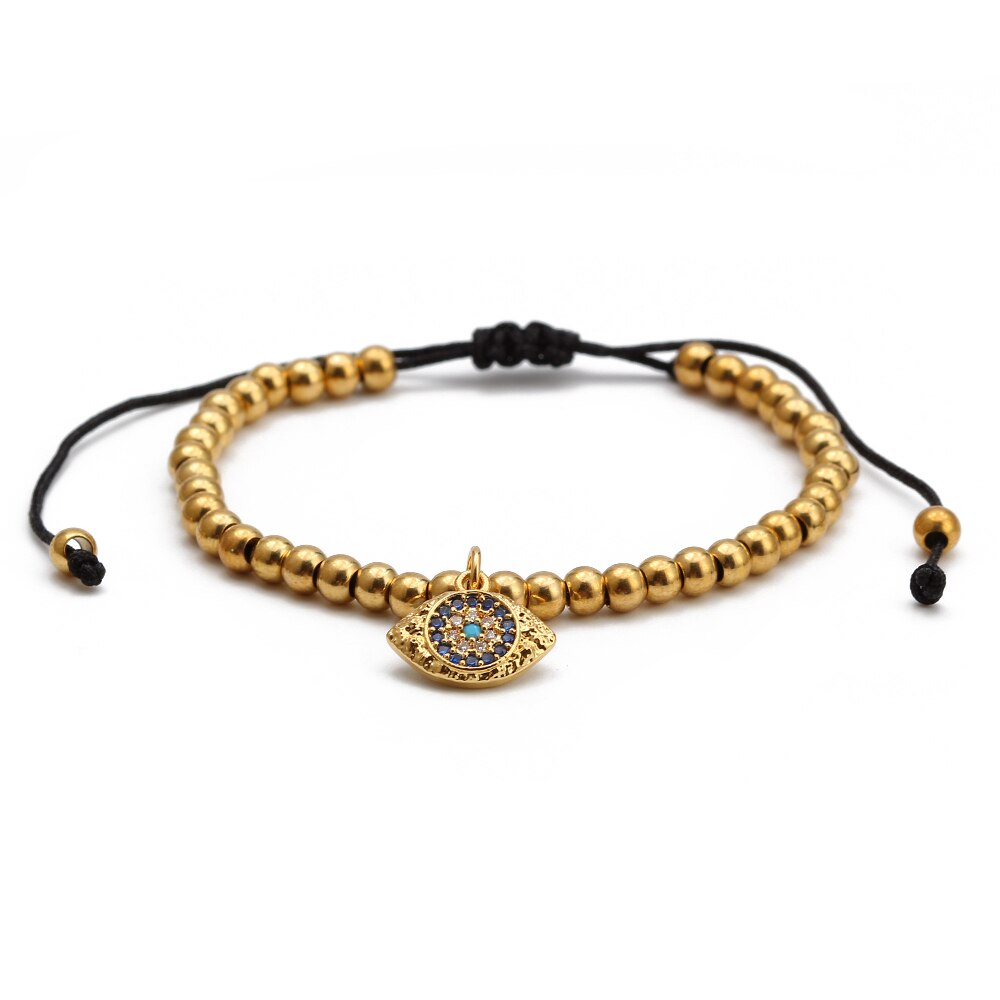 Lucky Eye Koperen Kralen Turkse Evil Eye Charm Armband Gevlochten Touw Verstelbare Armband Voor Vrouwen Meisjes Mode-sieraden BE98: 2