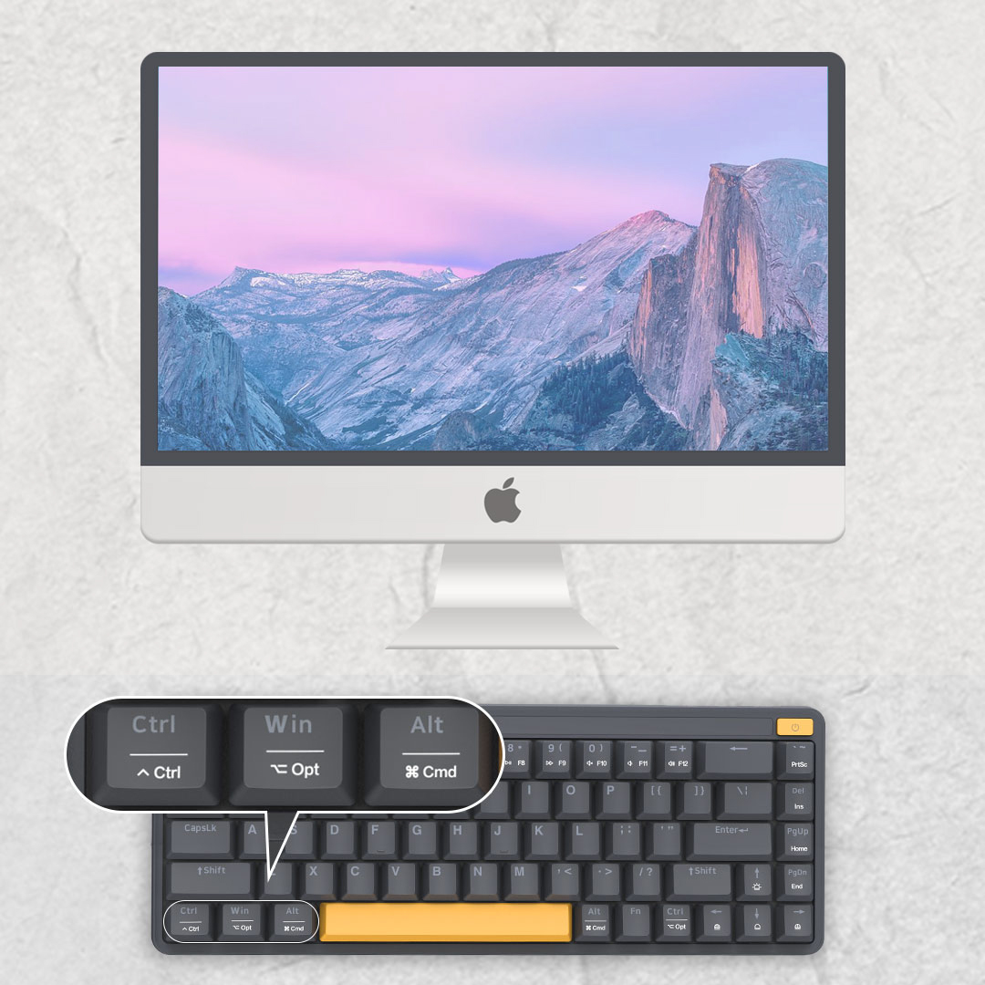 Teclado mecánico MIIIW POP Series Z680C MWMKB01, Compatible con Bluetooth/cableado, modo Dual, 68 teclas, 50 millones de compresiones