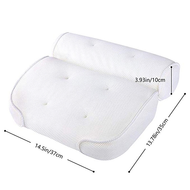 3D Mesh Spa Antislip Cushioned Bad Spa Kussen Bad Head Rest Kussen Met Zuignappen Voor Hals en Terug Badkamer Supply