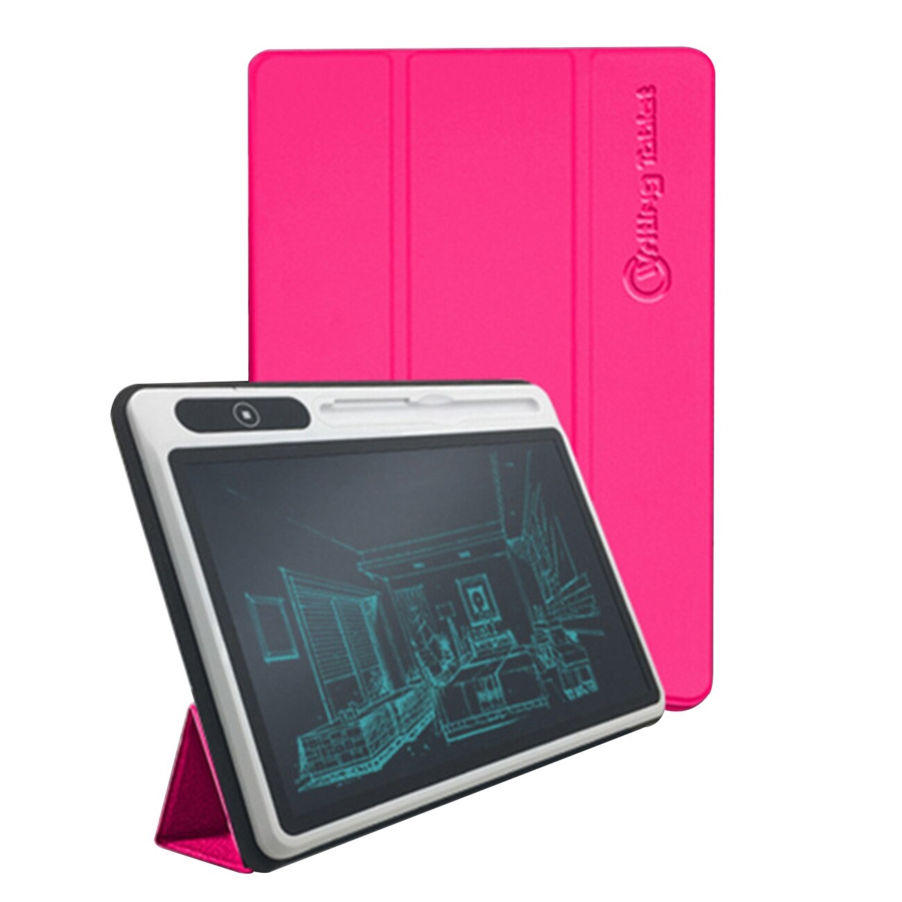 10.1 Inch LCD Writing Tablet Portable Digital Electronic Handwriting Pads Removable Tablet Business Drawing Leather Board: Pink