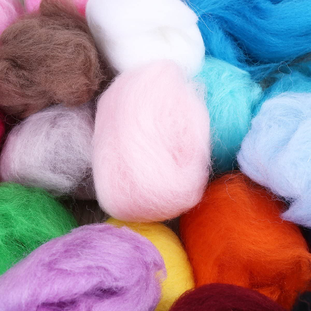 30G Multicolor Vilten Wol Zachte Zwervende Wol Fibre Voor Nat Vilten Naaldvilten Diy Dier Pop Spinning Naaien Craft materiaal