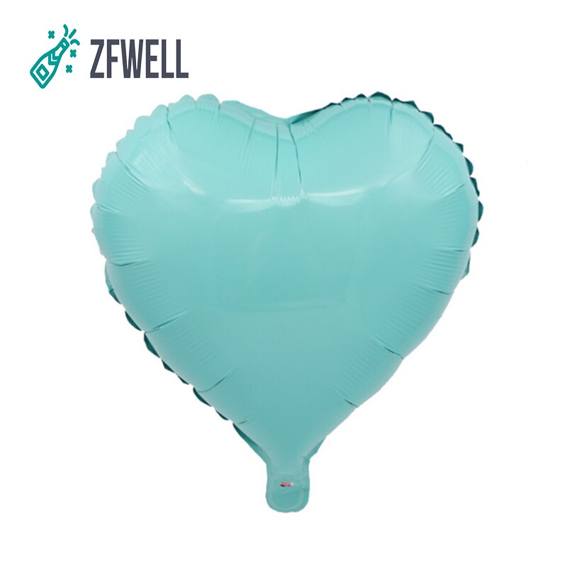 Zfwell 5 stk/parti 18- tommer hjerteformet aluminiumsballong brudekjole layout kjærlighetsballong valentinsdag festscene dekorasjon .9: Elsker tiffany blue