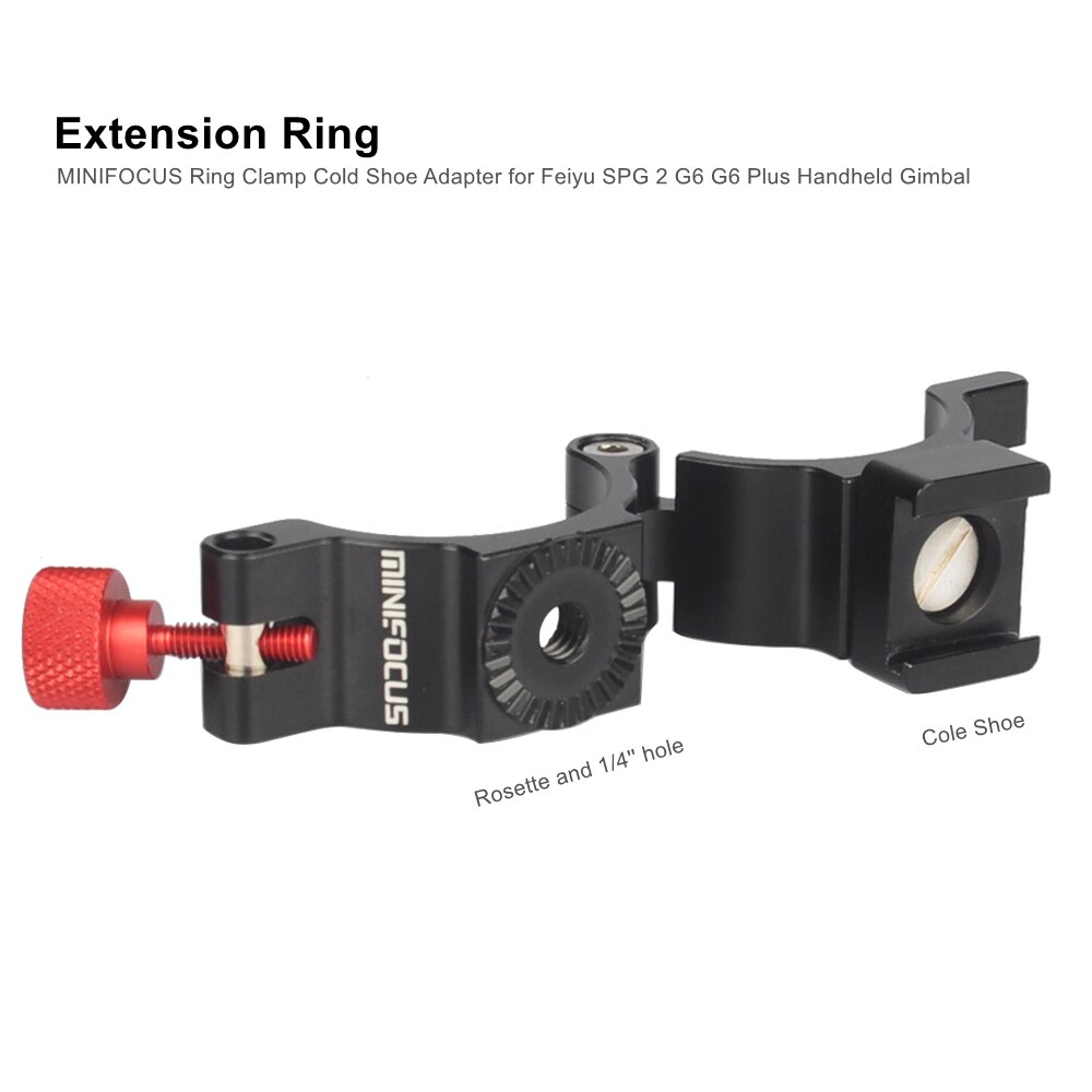 MINIFOCUS pour Feiyutech Clip d'extension anneau de montage Rosette 1/4 ''trous de vis pour Feiyu SPG 2 G6 G6 Plus cardan portable