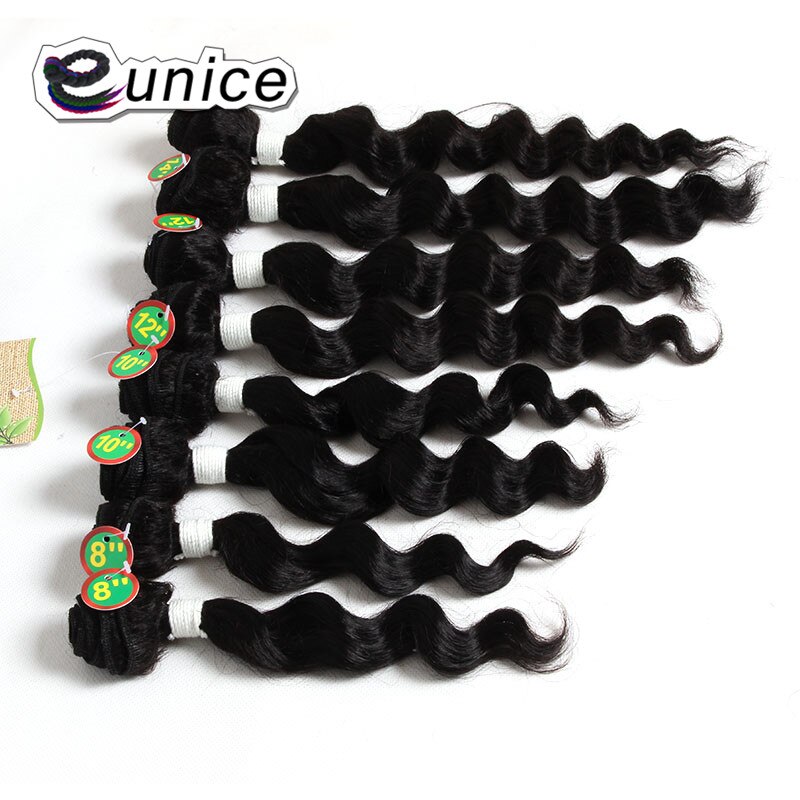 Eunice Ombre Hair Extensions Kinky Curly Weave Synthetic Hair Bundles 8pieces/lot 1 Pack 8-14"INCH