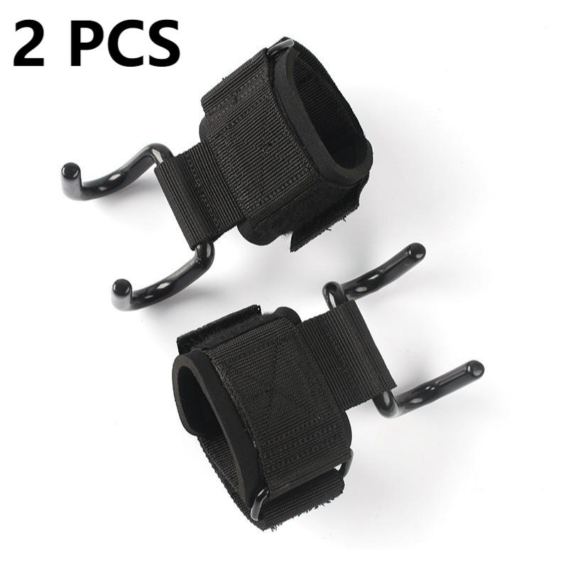 Weightlifting Hooks Grips Gym Fitness Heavy Duty Wrist Wraps Support Dumbbell Power Workout Weight Lifting Hook Glove W/ Coating: 2 pcs black B