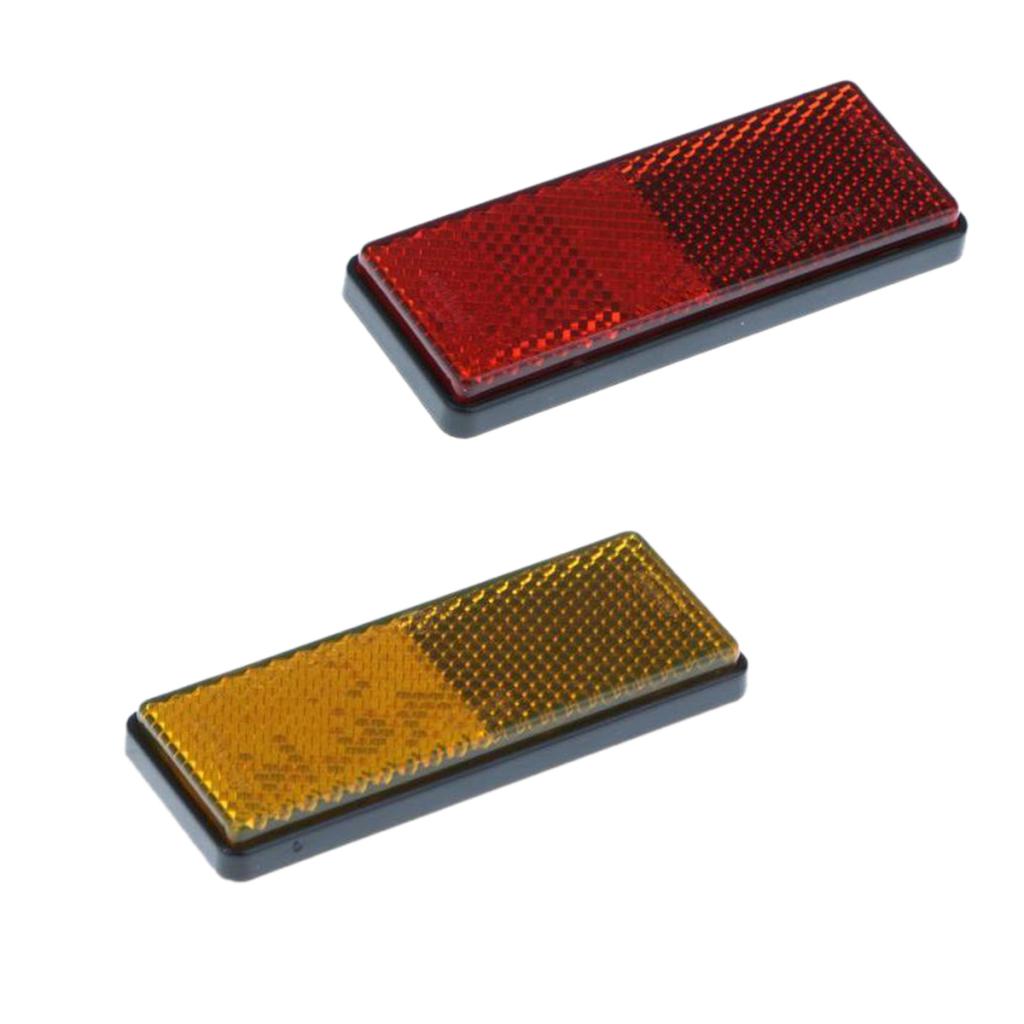 2 Pieces Car Reflector Light Reflective Strips On Self Adhesive Yellow & Red