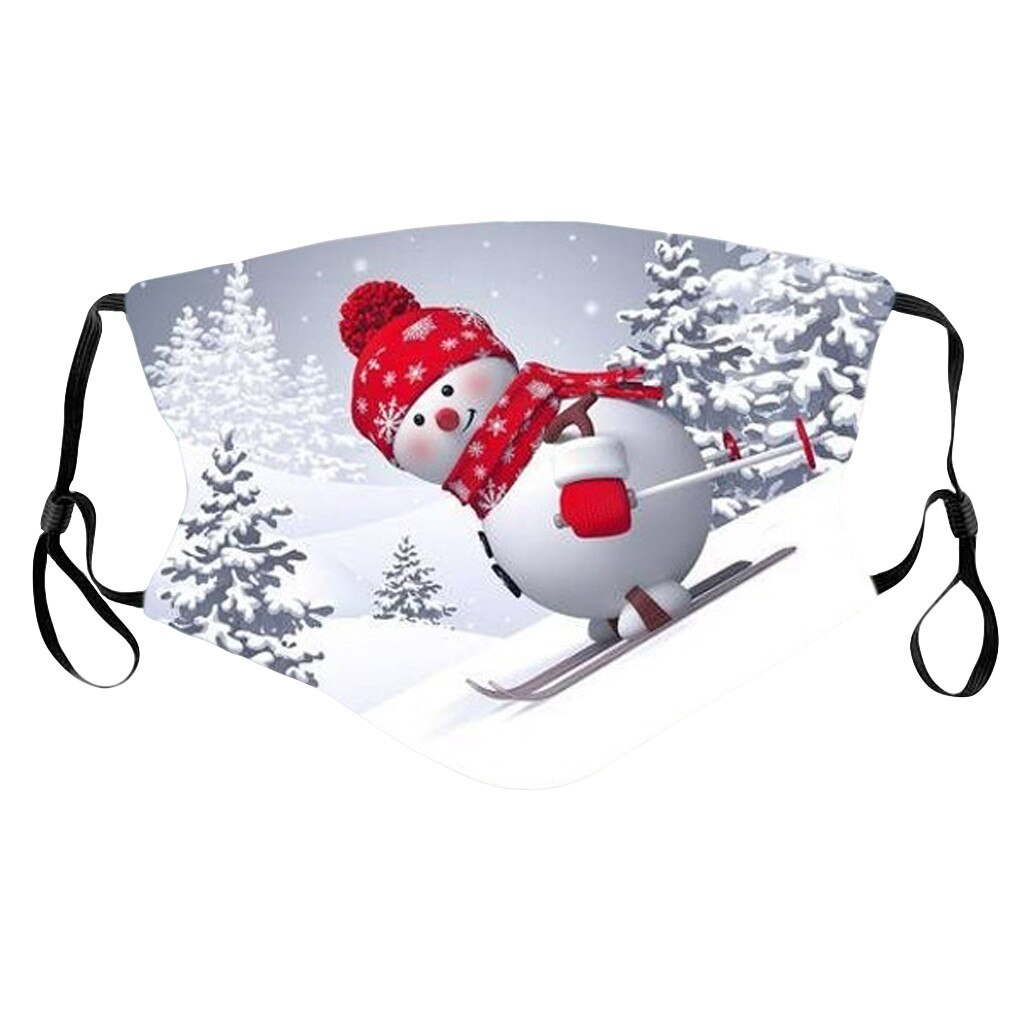 Mund Abdeckung Unisex Weihnachten Schneemann Druck Baseball Kappe Hut Einstellbare Waschbar Winddicht Hut Facecover: I