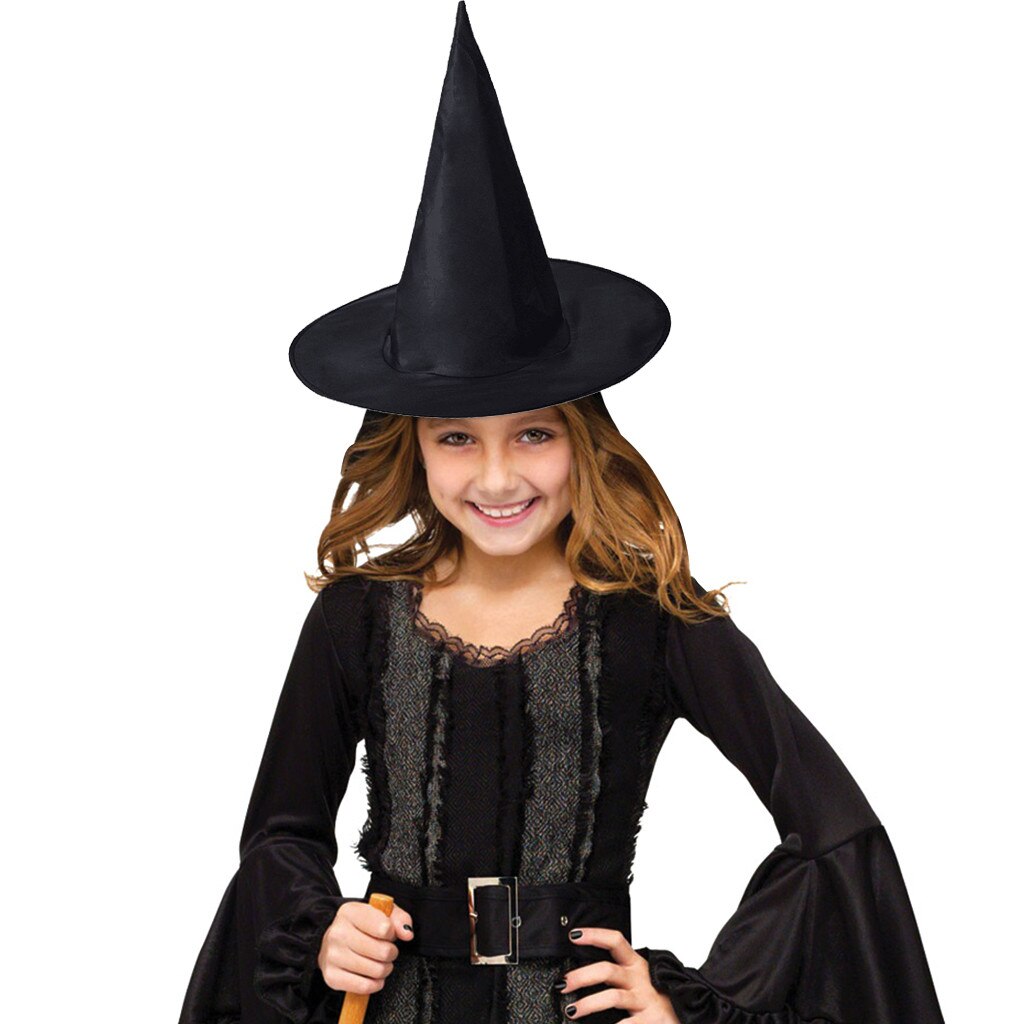 Halloween Funny Hat Prom Party Hat Decoration Strappy Hat Witch Hat Children Kids Hat#D3: Black