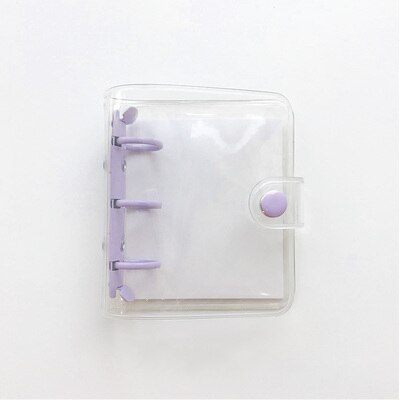 Mini PVC 3 Löcher verlieren Blatt Bindemittel Hinweis Abdeckung PortableTransparent Notizbuch Abdeckung Schreibwaren: Nein.2