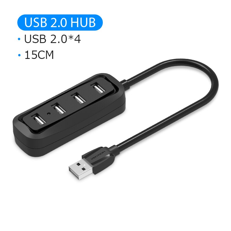 Drag Usb Hub Usb 2.0 4 Poorten Draagbare Otg Hub 480Mbps Usb Splitter Met Micro Usb Power Voor Apple macbook Laptop Usb 2.0 Hub: J43-15CM