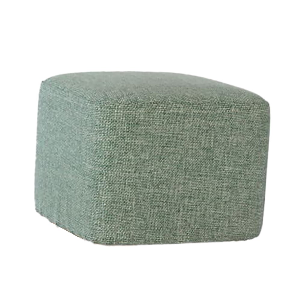Dustproof Linen Cotton Square Stool Cover for Wood Footstool Ottoman Pouffe various color: Blackish green
