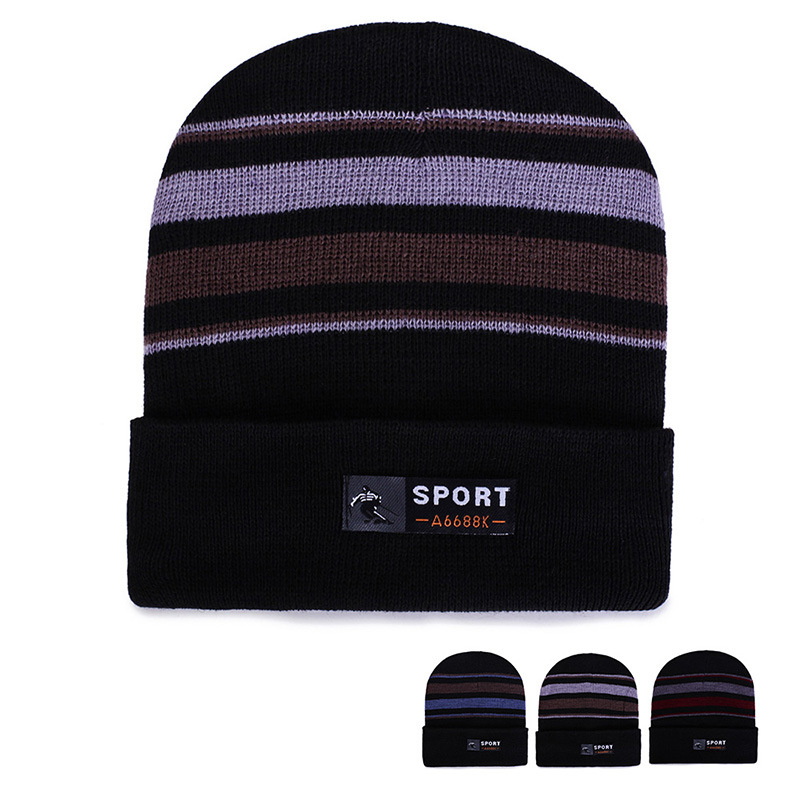 Zimowy kapelusz wędkarski z dzianiny kapelusz moda koreańnarty zwinięty wełniany kapelusz z wełny klasyczny kapelusz młodzieżowy jesienny i zimowy zimny kapelusz lodowy: kolor stripes