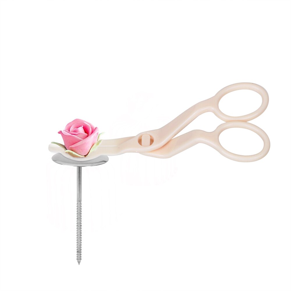 Bakvorm taart plastic schaar voor crèmekleurige bloemenoverdracht 1 set doe-het-zelf taartdecoratiegereedschapset roestvrijstalen spuitnagel