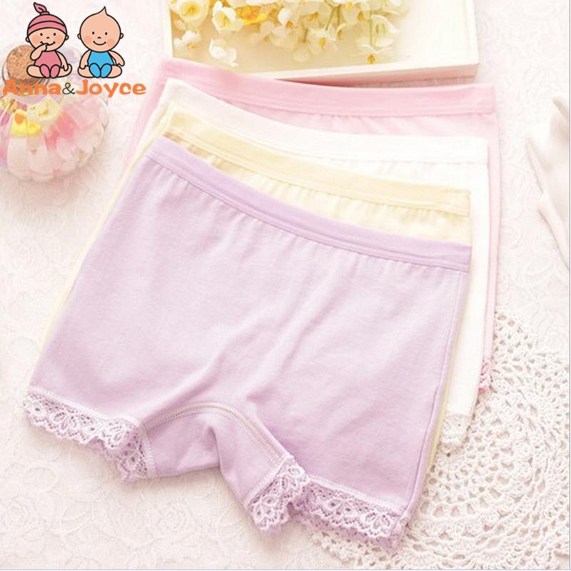 2 Stks/partij Baby Snoep Gekleurde Broek Katoen Kant Ondergoed Geschikt Voor 3-12Y ATNN0079