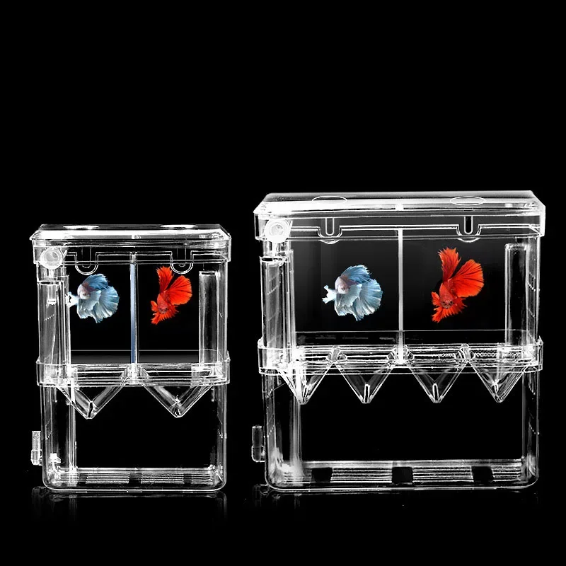 3 maten Dubbeldeks Clear Fish Fokken Isolatie Box Aquarium Fokker Aquarium Uitkomen Incubator Fish House Home acuario